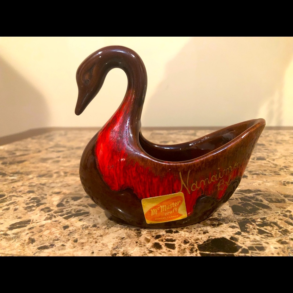 Vintage  1 Piece McMaster Craft Pottery Canada Swan